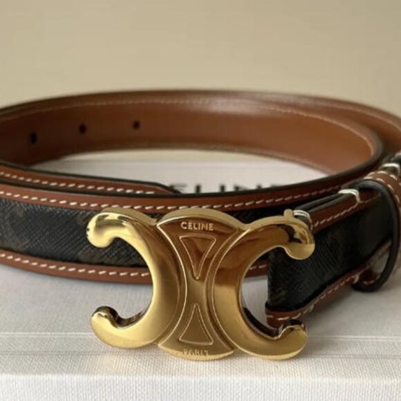 Celine Triomphe Canvas Belt 25mm - New with Box - Picture 8 of 8